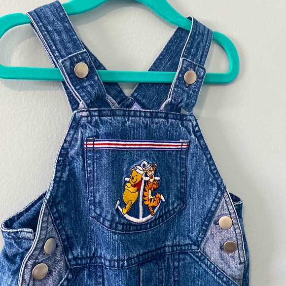 Disney Baby Winnie the Pooh Denim Overall 6-12M - Picture 1 of 4